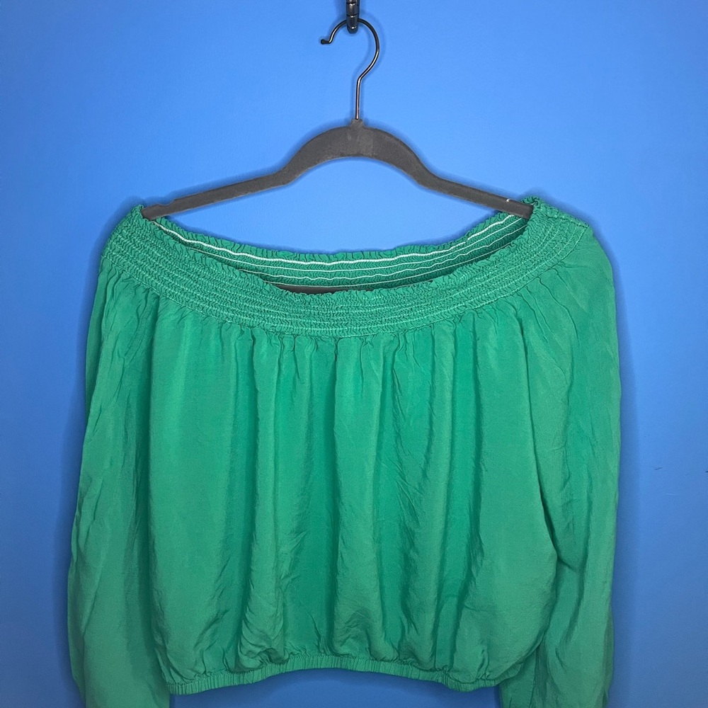 Green Off-Shoulder Women's Top